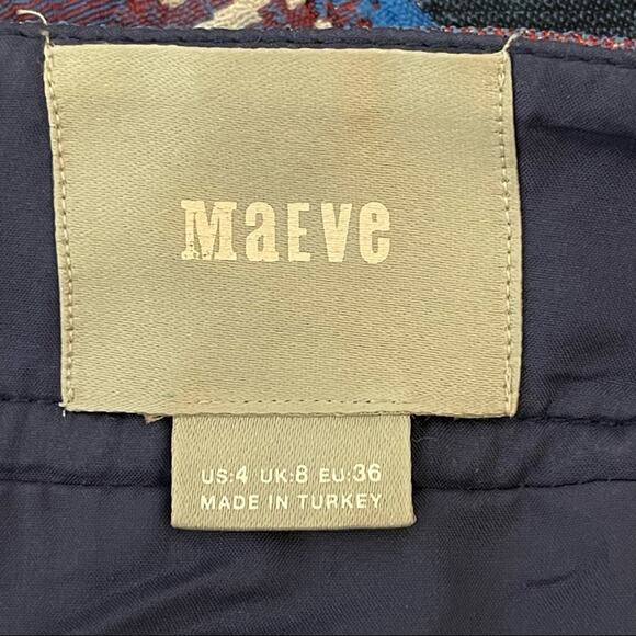 Anthropologie Maeve Blue Cardana Floral Mini Skirt Size 4 - Picture 6 of 11